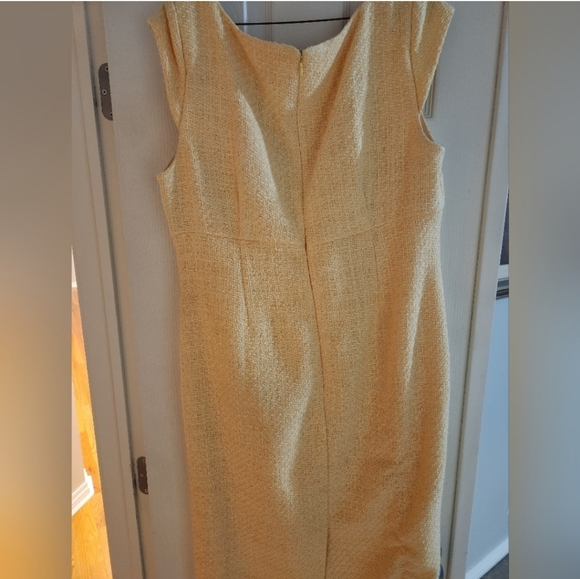 NWT Ann Taylor Yellow Sheath Midi Dress - Picture 4 of 7